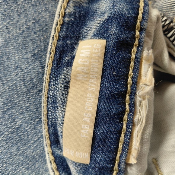 Kut From The Kloth Naomi High Rise Crop Straight Leg Jeans 10 Blue Denim 30x25 - Picture 11 of 16